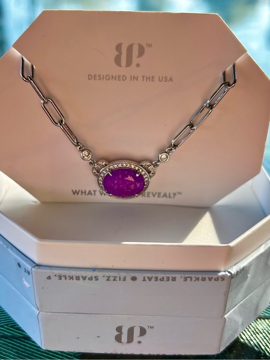 Bomb Party Jewelry - BP OG lab created lavender ice crystal on rhodium plating.